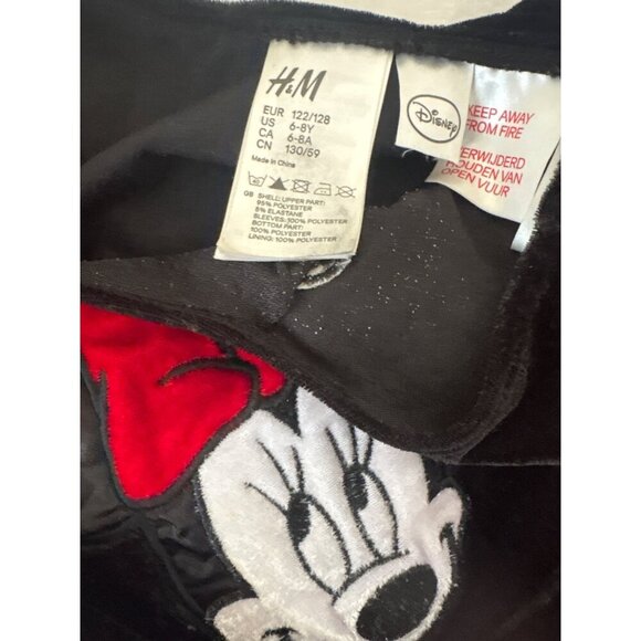 H&M Disney Minnie Mouse Girls Dress With Tulle Polka Dot Skirt & Puff Sleeves 6- - Picture 3 of 5